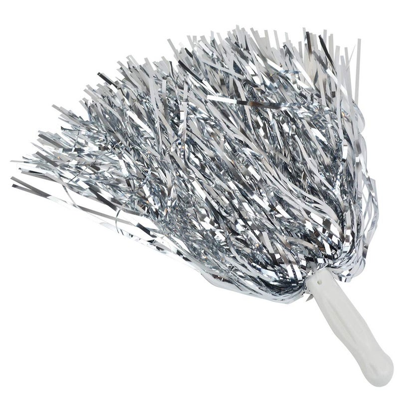 baotongle 12 PCS Cheerleading Squad Spirited Fun Poms Pompoms Cheer Costume Accessory for Party Dance Sports (slivery) - Image 1